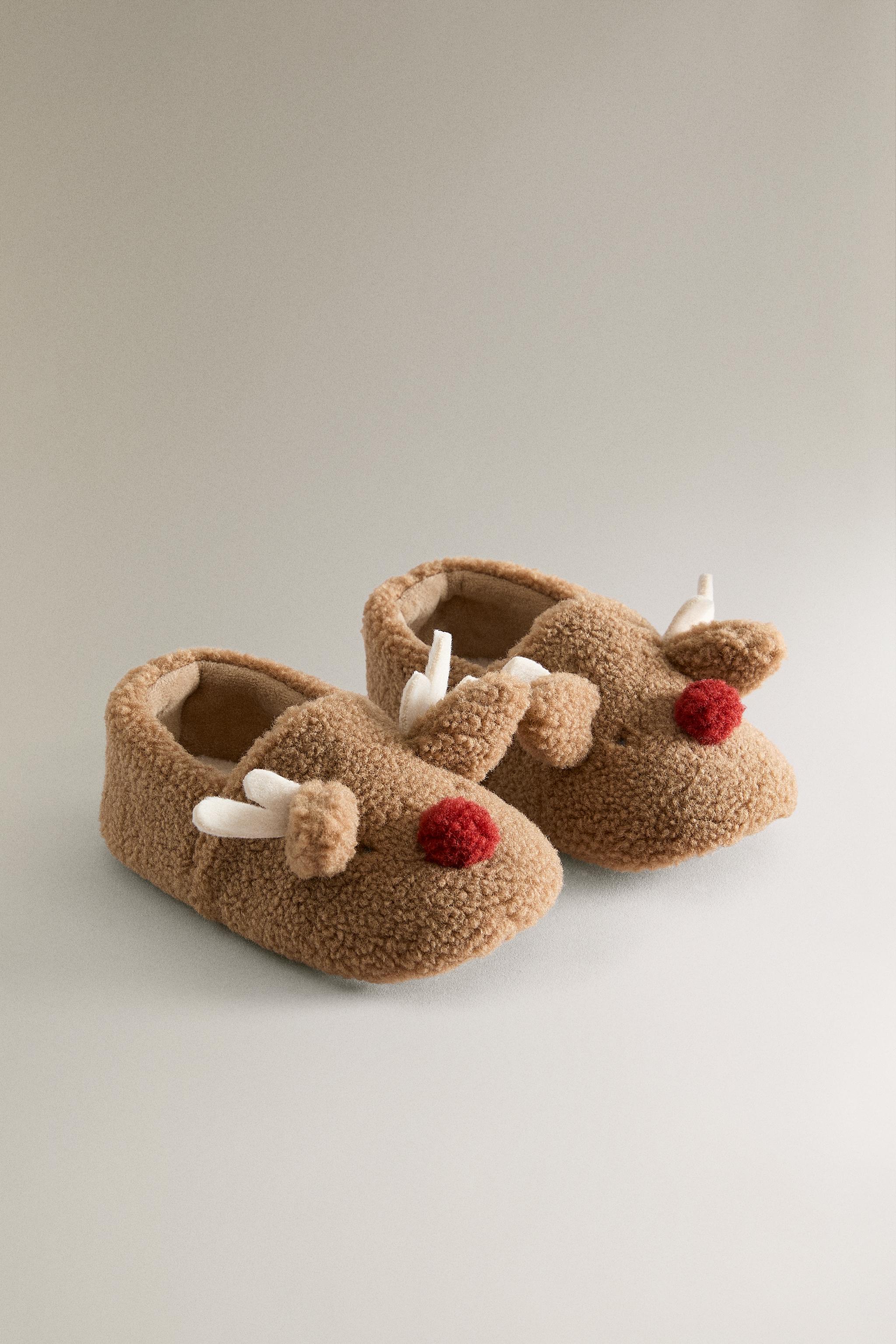 CHILDREN'S REINDEER SLIPPERS